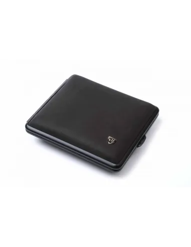 Портсигар Stoll на 18 сигарет, натуральная кожа, Черный нубук - купить в интернет-магазине Havana Smoke