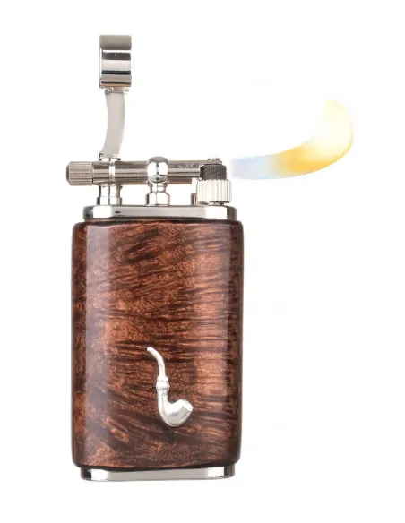 Зажигалка трубочная Mastro de Paja, серебро и бриар 1401 - купить в интернет-магазине Havana Smoke