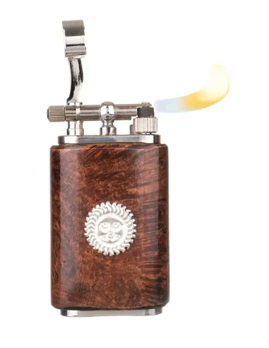 Зажигалка трубочная Mastro de Paja, серебро и бриар - купить в интернет-магазине Havana Smoke