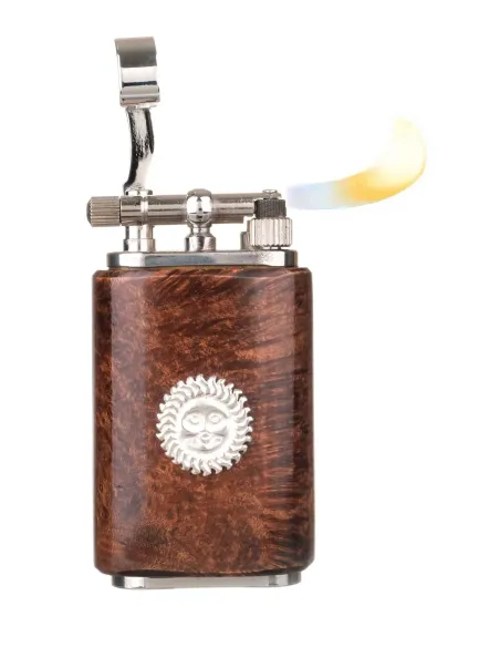 Зажигалка трубочная Mastro de Paja, серебро и бриар - купить в интернет-магазине Havana Smoke