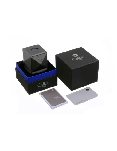 Зажигалка настольная Colibri Quasar, тройное турбопламя, Черный лак Royal