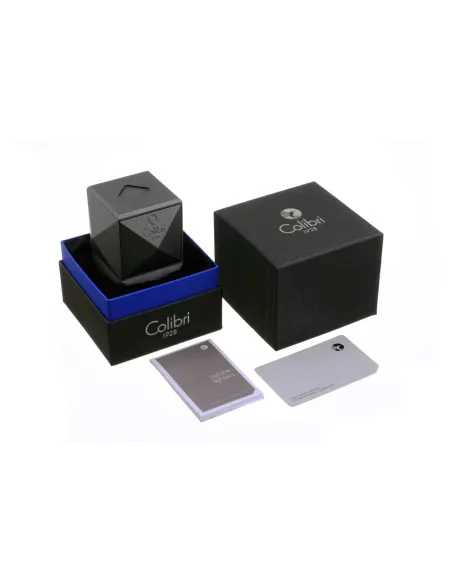 Зажигалка настольная Colibri Quasar, тройное турбопламя, Черный лак Royal