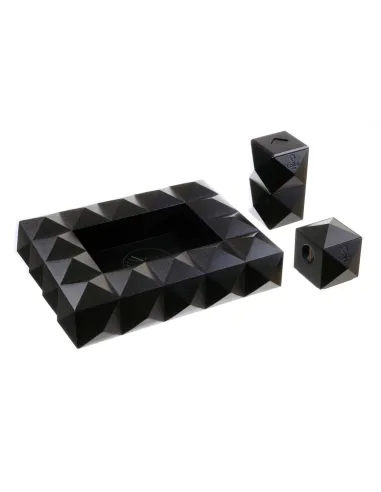 Зажигалка настольная Colibri Quasar, тройное турбопламя, Черный лак Royal