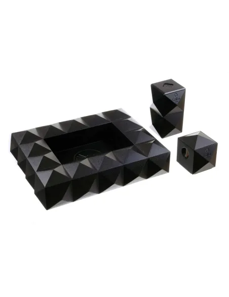 Зажигалка настольная Colibri Quasar, тройное турбопламя, Черный лак Royal