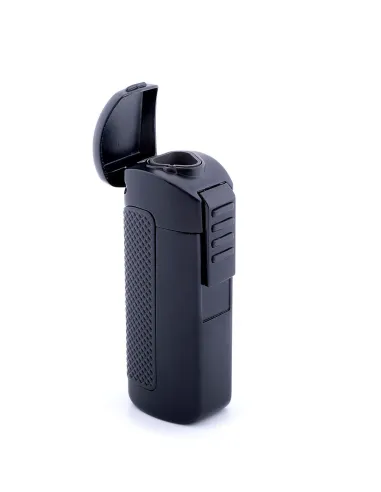 Зажигалка сигарная Passatore с пробойником, двойное пламя, черная