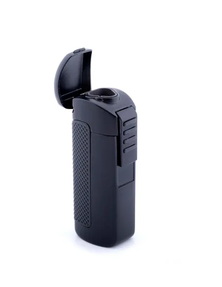 Зажигалка сигарная Passatore с пробойником, двойное пламя, черная