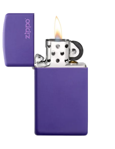 Зажигалка Zippo 1637 ZL - Slim® - Purple Matte Zippo logo