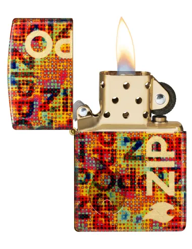 Зажигалка Zippo 46386 - Pixel Fusion - 540 Tumbled Brass