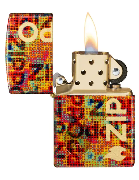 Зажигалка Zippo 46386 - Pixel Fusion - 540 Tumbled Brass