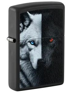 Зажигалка Zippo 46694 - Two Wolves - Black Matte