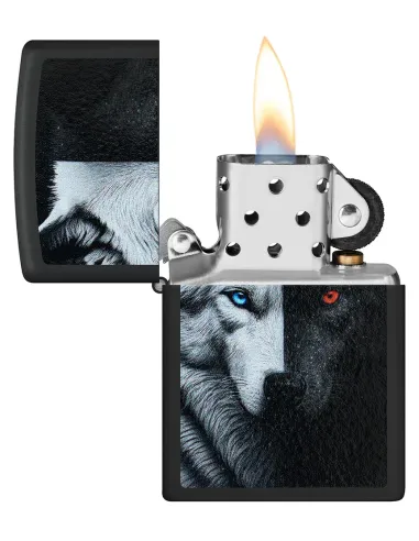 Зажигалка Zippo 46694 - Two Wolves - Black Matte