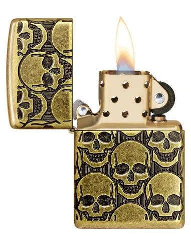 Зажигалка Zippo 46302 - Armor® - Cackling Cranium - Antique Brass 