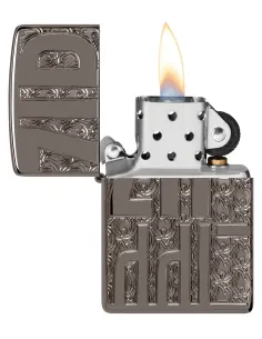 Зажигалка Zippo 46312 - Armor® - Reverse Carve - Black Ice 2