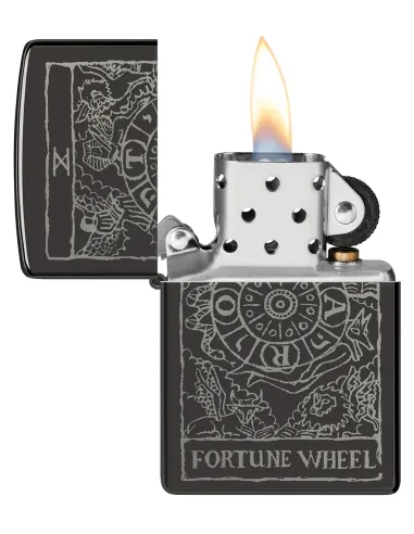 Зажигалка Zippo 46138 - Wheel Of Fortune - High Polish Black