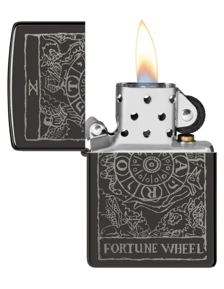 Зажигалка Zippo 46138 - Wheel Of Fortune - High Polish Black