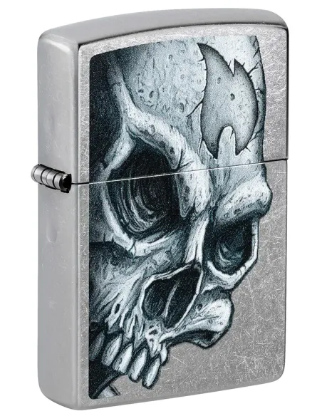 Зажигалка Zippo 46587 - Skull and Flame - Street Chrome