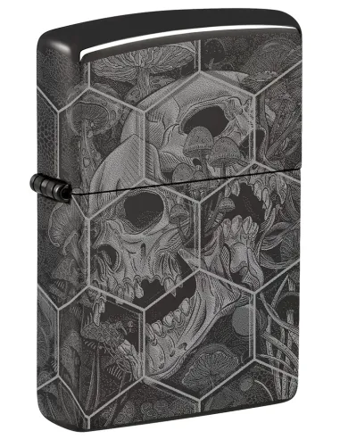 Зажигалка Zippo 46425 - Mushroom Skulls - High Polish Black