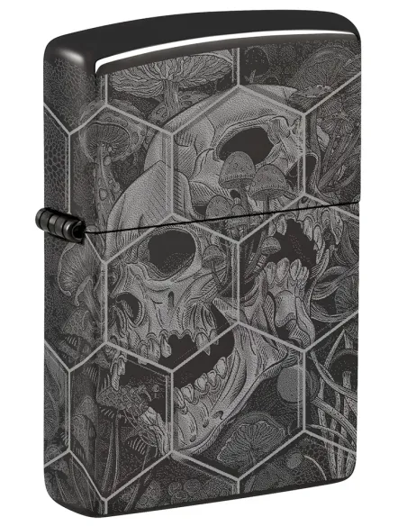 Зажигалка Zippo 46425 - Mushroom Skulls - High Polish Black
