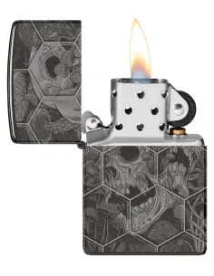 Зажигалка Zippo 46425 - Mushroom Skulls - High Polish Black 2