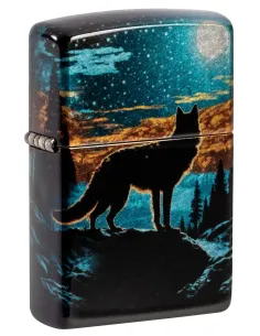 Зажигалка Zippo 46252 - Moonlight Wolf - 540 Tumbled Chrome