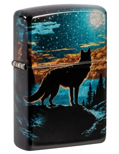 Зажигалка Zippo 46252 - Moonlight Wolf - 540 Tumbled Chrome