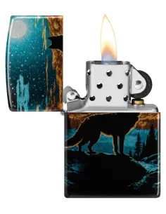 Зажигалка Zippo 46252 - Moonlight Wolf - 540 Tumbled Chrome 2