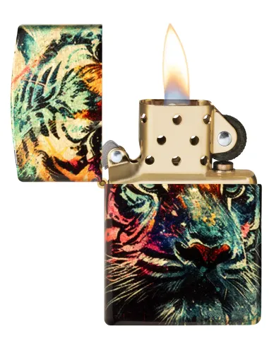 Зажигалка Zippo 46145 - Painted Tiger - 540 Tumbled Brass