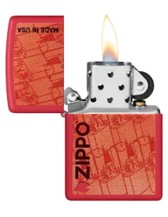 Зажигалка Zippo 46487 - Made in USA - Red Matte 2