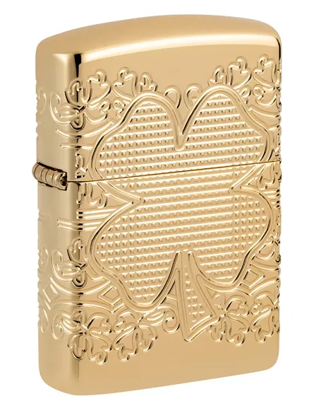 Зажигалка Zippo 46301 - Armor™ - Lucky Clover - High Polish Gold Plate