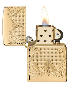 Зажигалка Zippo 46301 - Armor™ - Lucky Clover - High Polish Gold Plate 2