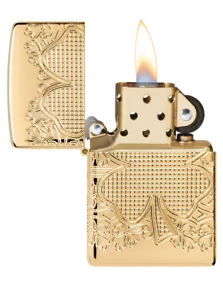 Зажигалка Zippo 46301 - Armor™ - Lucky Clover - High Polish Gold Plate