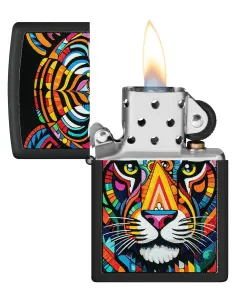 Зажигалка Zippo 46235 - Tiger Stripes - Black Matte 2