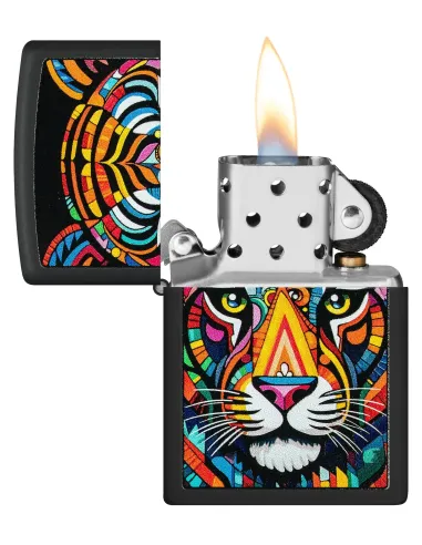 Зажигалка Zippo 46235 - Tiger Stripes - Black Matte