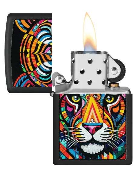 Зажигалка Zippo 46235 - Tiger Stripes - Black Matte