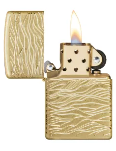 Зажигалка Zippo 46273 - Armor™ - Luxury Waves - Tumbled Brass 2