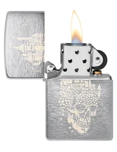 Зажигалка Zippo 46477 - Skull Castle - Brushed Chrome 2