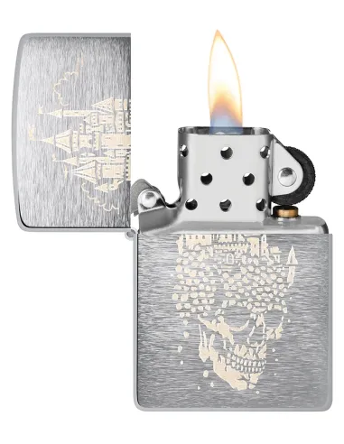 Зажигалка Zippo 46477 - Skull Castle - Brushed Chrome