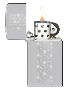 Зажигалка Zippo 46270 - Honeycomb Zippo Slim® Design - High Polish Chrome 2