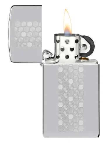 Зажигалка Zippo 46270 - Honeycomb Zippo Slim® Design - High Polish Chrome