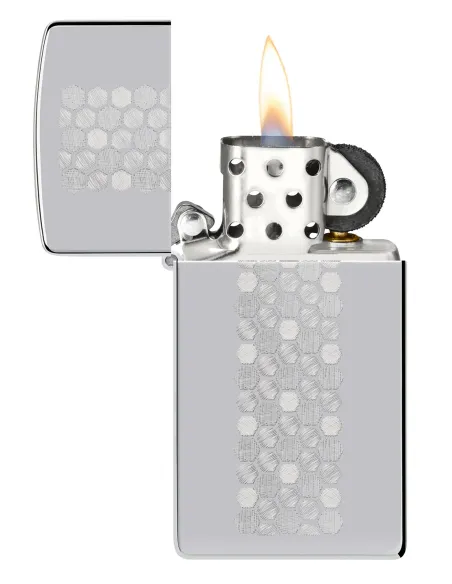 Зажигалка Zippo 46270 - Honeycomb Zippo Slim® Design - High Polish Chrome