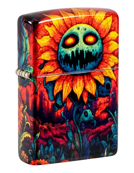 Зажигалка Zippo 46267 - Spooky Sunflower - 540 Tumbled Brass
