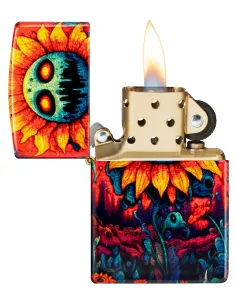 Зажигалка Zippo 46267 - Spooky Sunflower - 540 Tumbled Brass 2