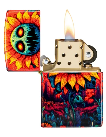 Зажигалка Zippo 46267 - Spooky Sunflower - 540 Tumbled Brass