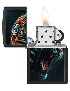 Зажигалка Zippo 46241 - Tiger Roar - Black Matte 2