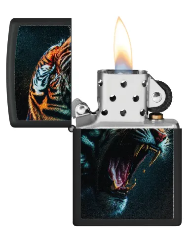 Зажигалка Zippo 46241 - Tiger Roar - Black Matte