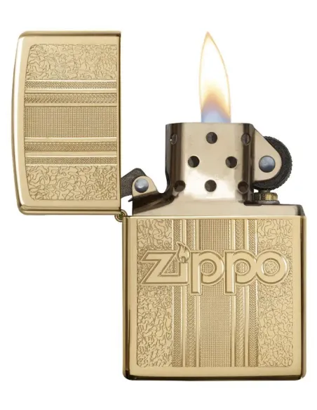 Зажигалка Zippo 29677 - Zippo & Pattern - High Polish Brass