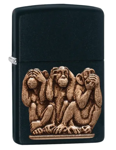 Зажигалка Zippo 29409 - Three Monkeys - Black Matte