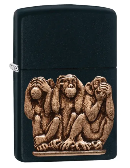 Зажигалка Zippo 29409 - Three Monkeys - Black Matte