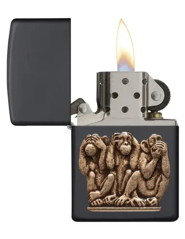 Зажигалка Zippo 29409 - Three Monkeys - Black Matte