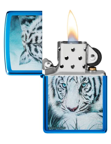 Зажигалка Zippo 48951 - White Tiger - High Polish Blue 